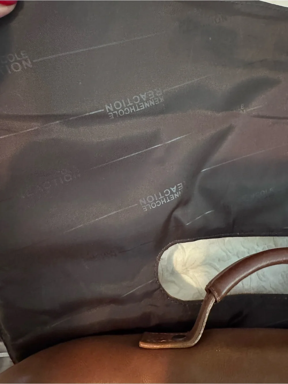 Kenneth Cole Reaction Cognac Leather Messenger Bag